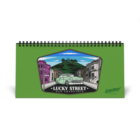 Lucky Street San Francisco Desktop Calendar (2025 grid)